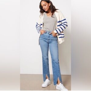 GOOD AMERICAN Good Classic Twisted Slit Split Ankle Denim